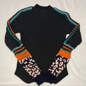 Free people too with knit sleeve detail